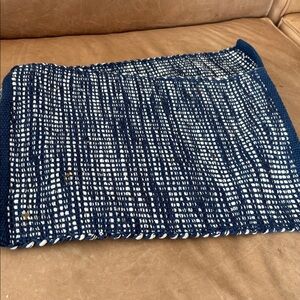 Our Table Coastal Marled Placemats Set of 2 100% Cotton Blue/White